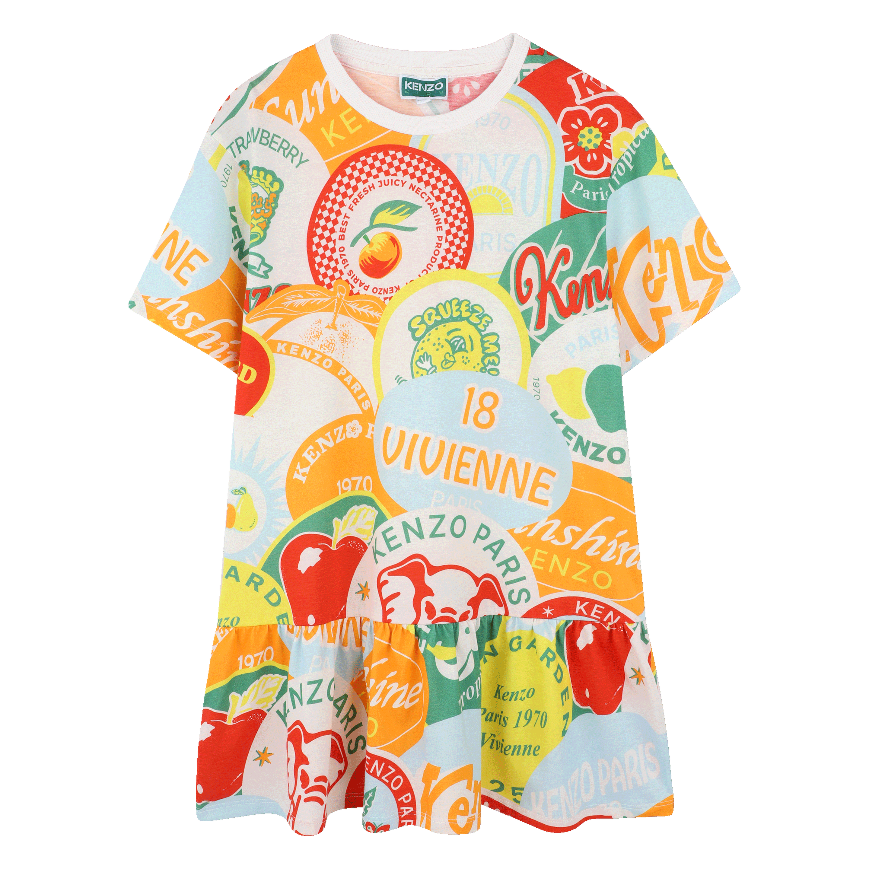 Kenzo Mädchenlook: farbenfrohes Trendkleid, Premium- und Luxusmode für Kinder bei Kidsaround