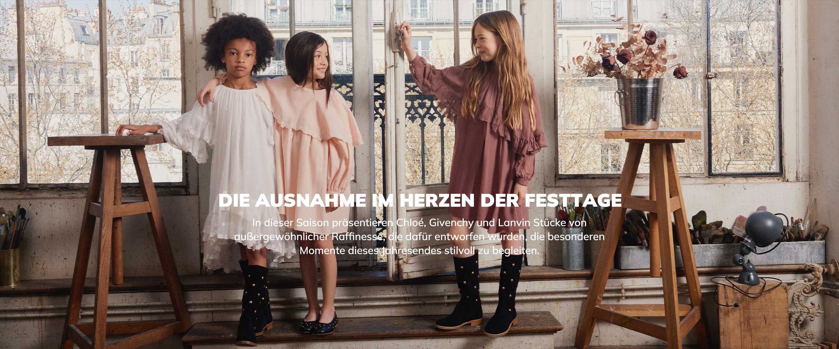 Kinderkleidung und -accessoires der Luxusmarken Chlo&eacute;, Givenchy und Lanvin bei Kids around