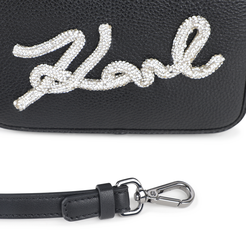 Handtasche, genarbtes und glatt beschichtetes Text KARL LAGERFELD KIDS 
                        GIRL