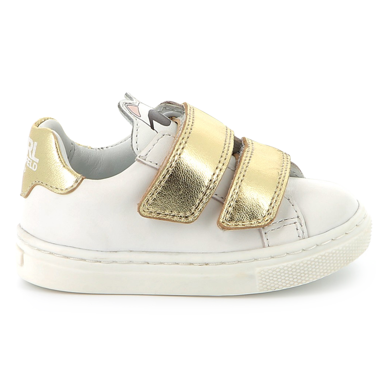 Ledersneakers mit Klett KARL LAGERFELD KIDS 
                        GIRL