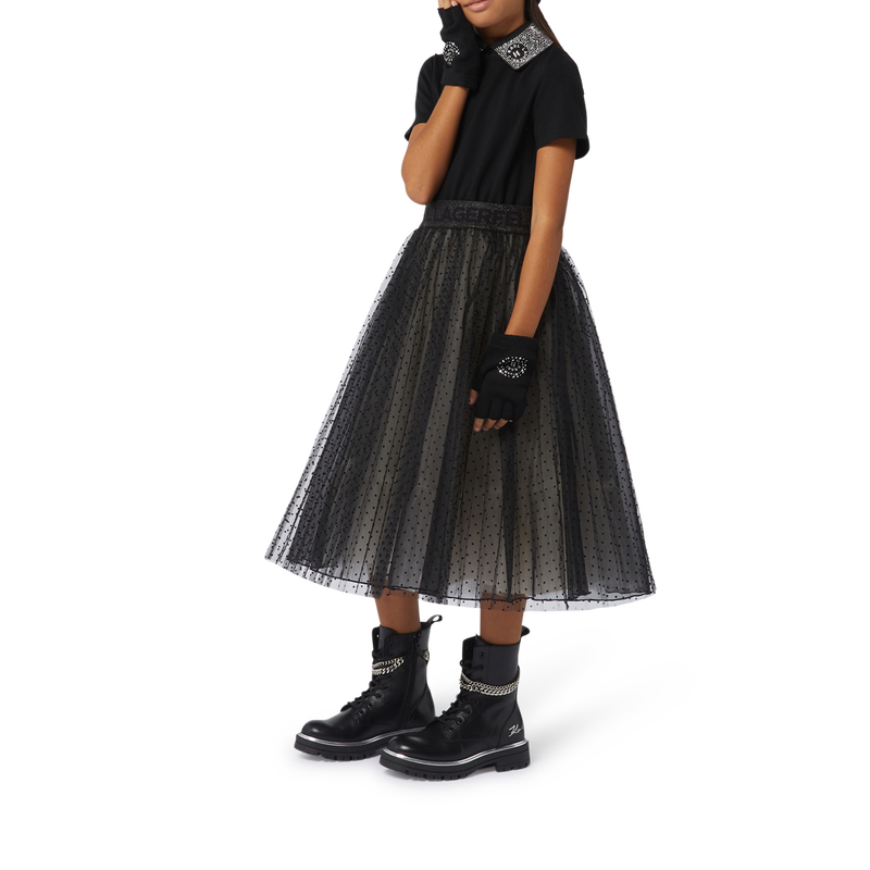 Festkleid aus Materialmix KARL LAGERFELD KIDS 
                        GIRL