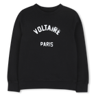 Sweatshirt mit rundhalsausschnitt, SCHWARZ, hi-res