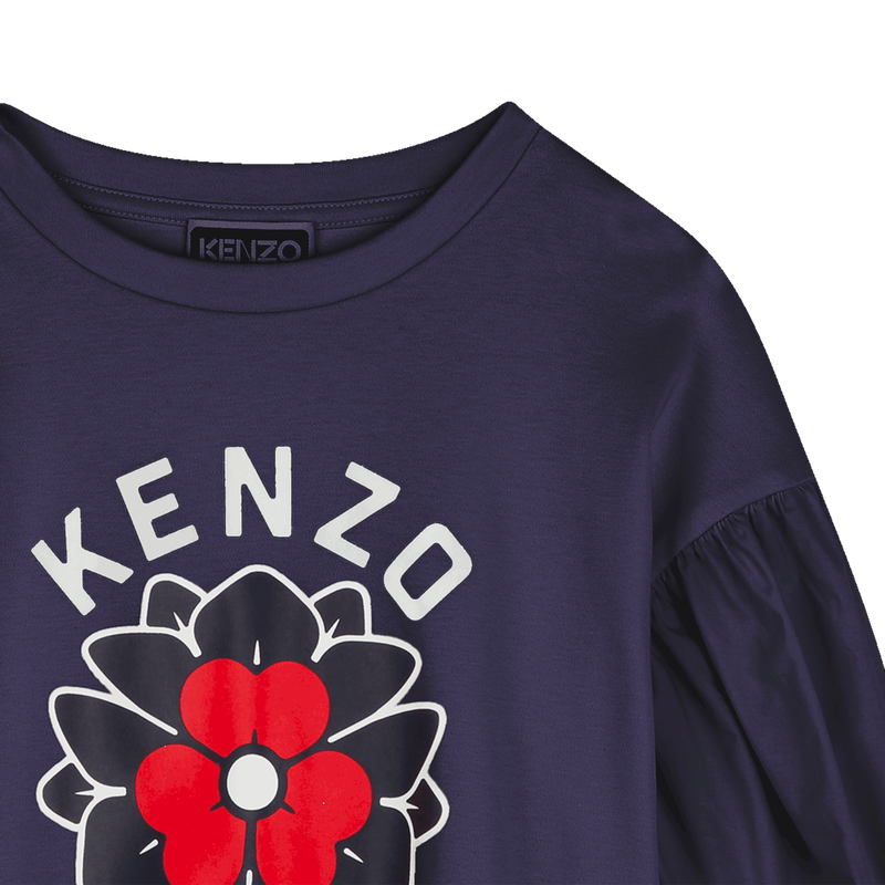 T-Shirt aus zwei Materialien KENZO KIDS 
                        GIRL