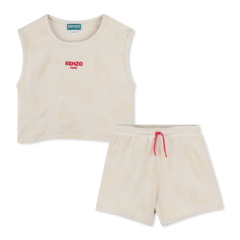 Croptop und Shorts aus Frottee KENZO KIDS 
                        GIRL