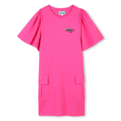 Kurzärmeliges Baumwoll-Kleid KENZO KIDS GIRL