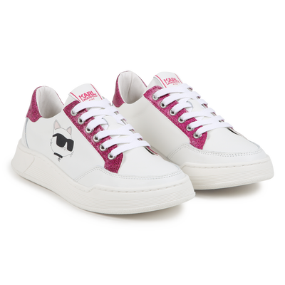 Ledersneaker mit Schnürung KARL LAGERFELD KIDS GIRL