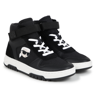 High-Top-Sneaker aus Leder KARL LAGERFELD KIDS BOY
