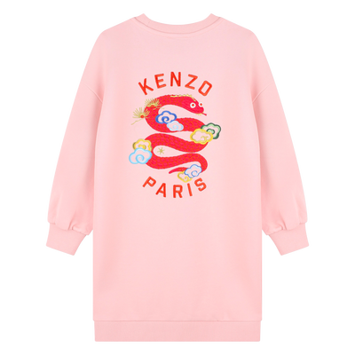 Gerades Kleid mit Stickereien KENZO KIDS GIRL