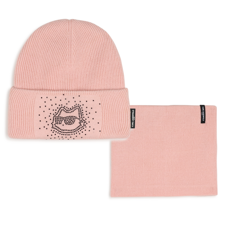 M&uuml;tze und Schal-Set KARL LAGERFELD KIDS 
                        M&Auml;DCHEN