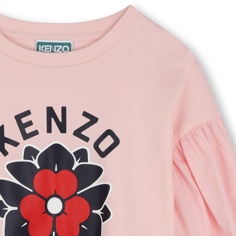 T-Shirt aus zwei Materialien KENZO KIDS 
                        GIRL