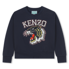 Besticktes Baumwoll-Sweatshirt, MARINE, hi-res