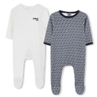 Set aus zwei Baumwollpyjamas, GEBROCHENES WEISS, hi-res
