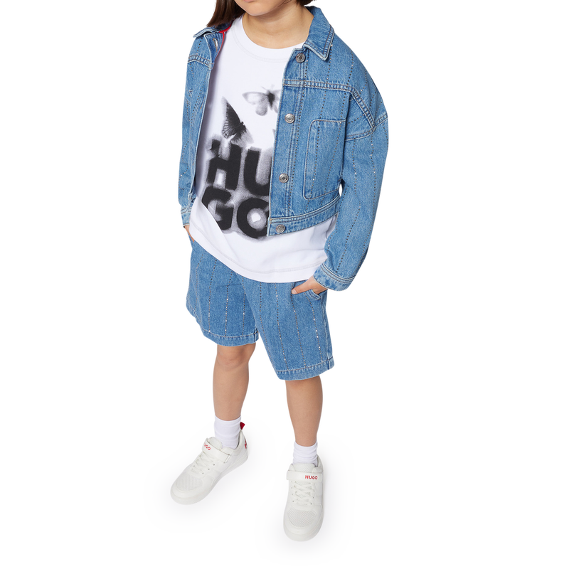 Gestreifte Jeansjacke HUGO 
                        GIRL