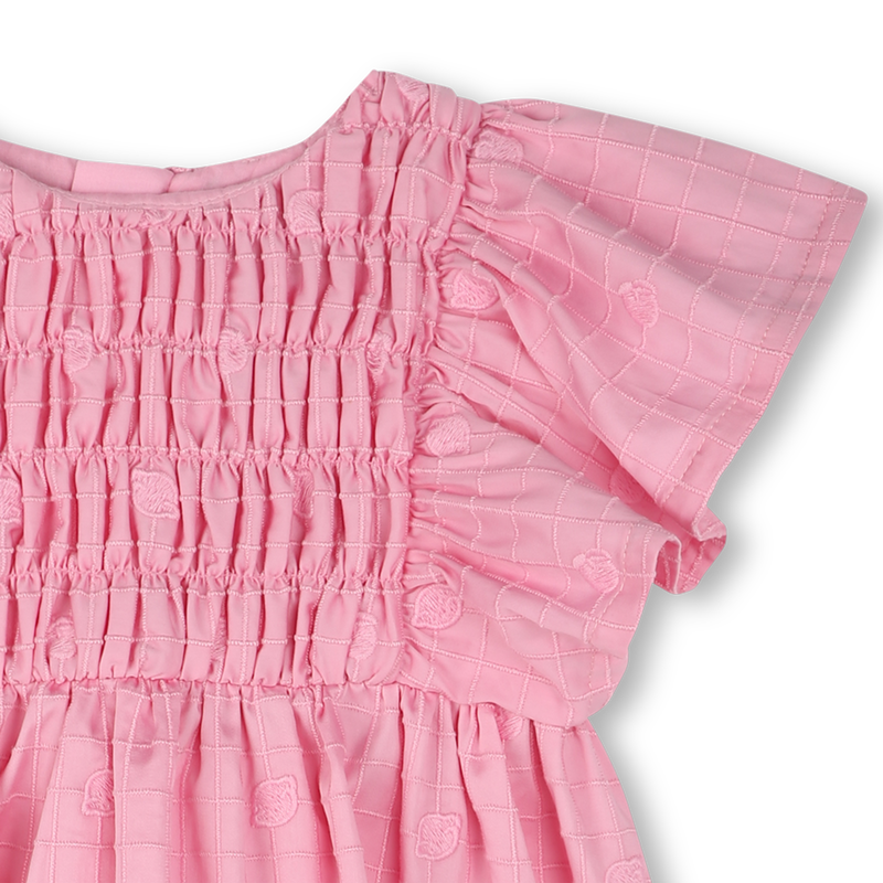 Besticktes Baumwollsatin-Kleid KENZO KIDS 
                        GIRL