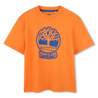 Zweifarbiges T-Shirt mit Logo, NEKTARINE, hi-res