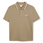 Kurzarm-Polo, DUNKEL BEIGE, hi-res