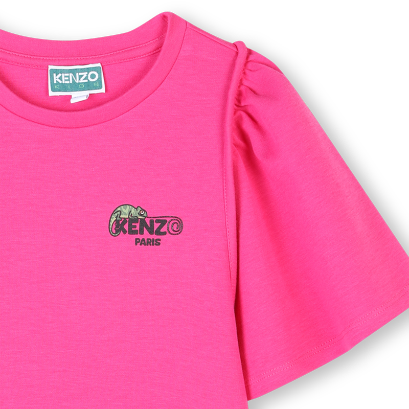 Kurz&auml;rmeliges Baumwoll-Kleid KENZO KIDS 
                        GIRL