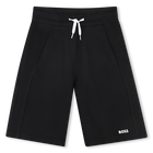 Einfarbige Molton-Bermudas, SCHWARZ, hi-res