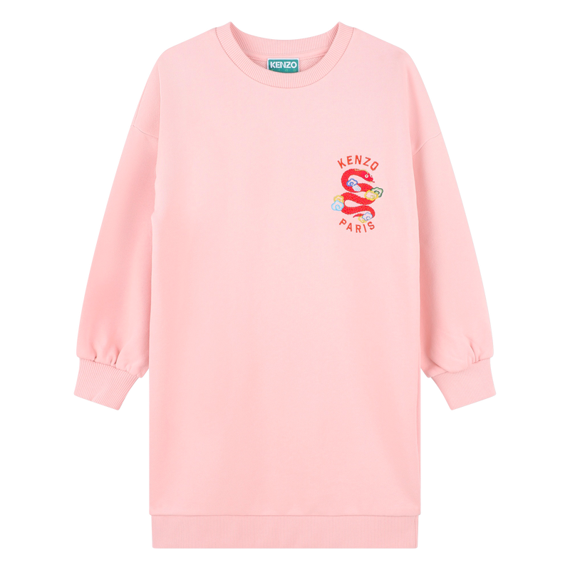 Gerades Kleid mit Stickereien KENZO KIDS 
                        GIRL