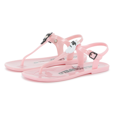 Schnallen-Sandalen mit Badge KARL LAGERFELD KIDS GIRL