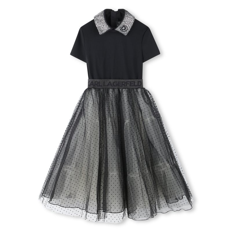 Festkleid aus Materialmix KARL LAGERFELD KIDS 
                        GIRL