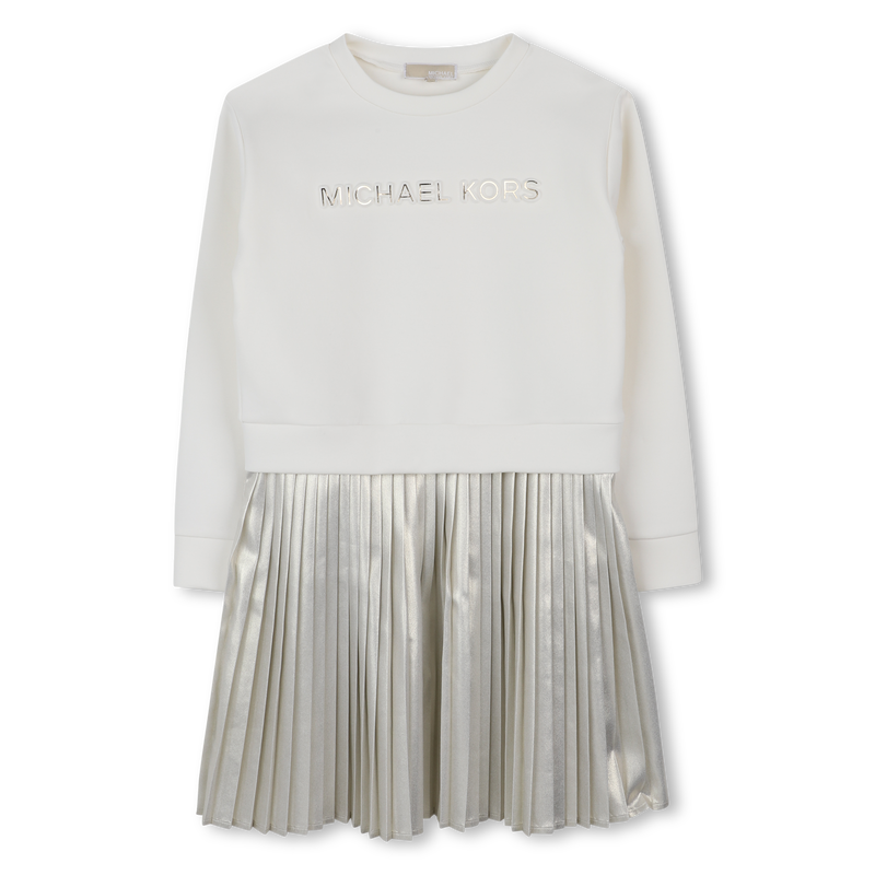 Langärmeliges Kleid aus Bi-Material MICHAEL KORS 
                        GIRL