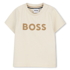 T-Shirt mit kurzen &Auml;rmeln, HELL BEIGE, hi-res
