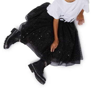 Leder-Stiefeletten mit Ketten KARL LAGERFELD KIDS GIRL