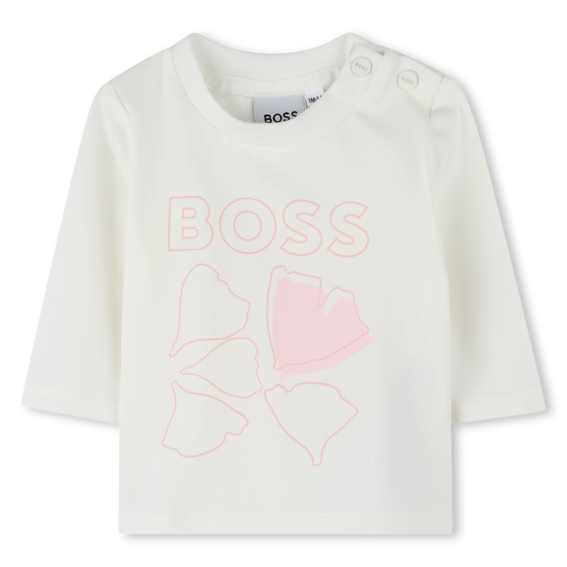 T-Shirt mit Bl&uuml;tenblatt-Print BOSS 
                        GIRL