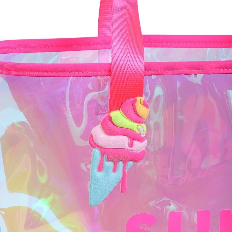 Gl&auml;nzender Shopper mit Badge BILLIEBLUSH 
                        GIRL