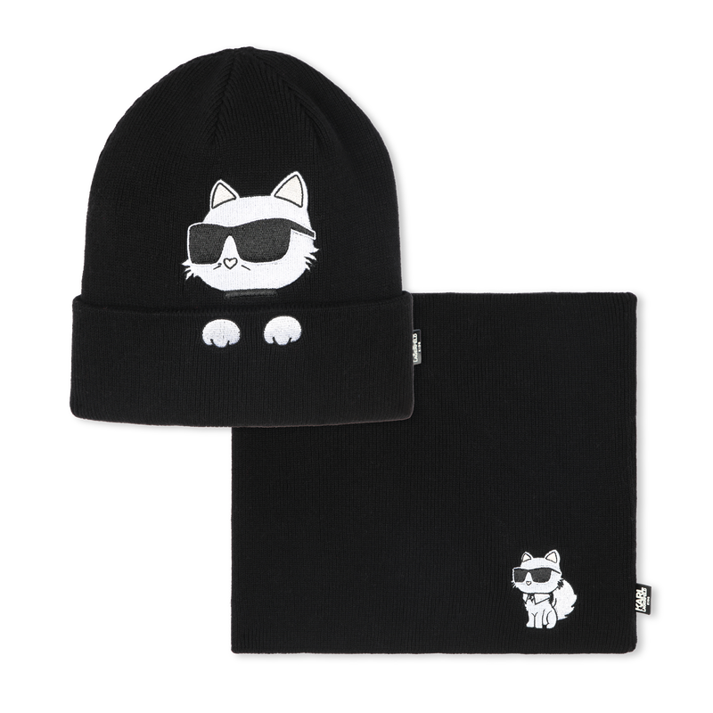 Set aus M&uuml;tze und Halsw&auml;rmer KARL LAGERFELD KIDS 
                        GIRL