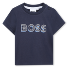 T-Shirt mit gedrucktem Logo, MARINE, hi-res