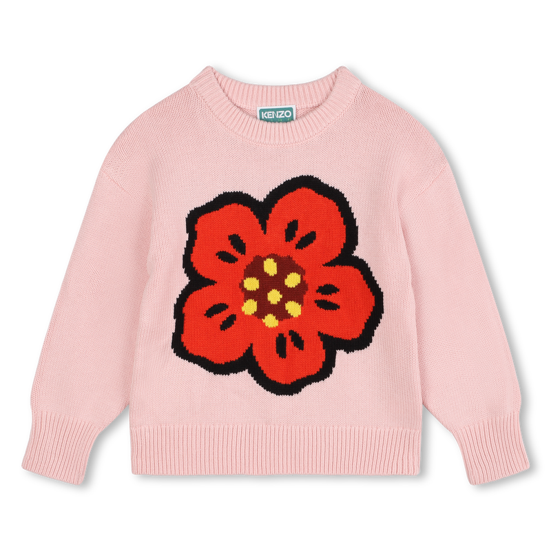 Strickpulli mit Blume und Logo KENZO KIDS 
                        GIRL