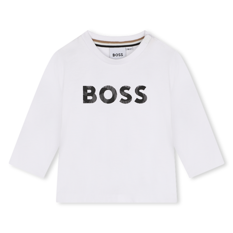Baumwoll-Langarmshirt mit Logo BOSS 
                        BOY