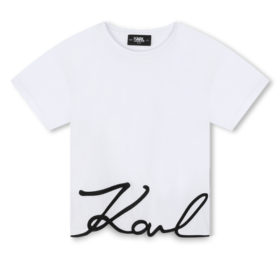 T-Shirt mit Logo-Stickerei KARL LAGERFELD KIDS GIRL