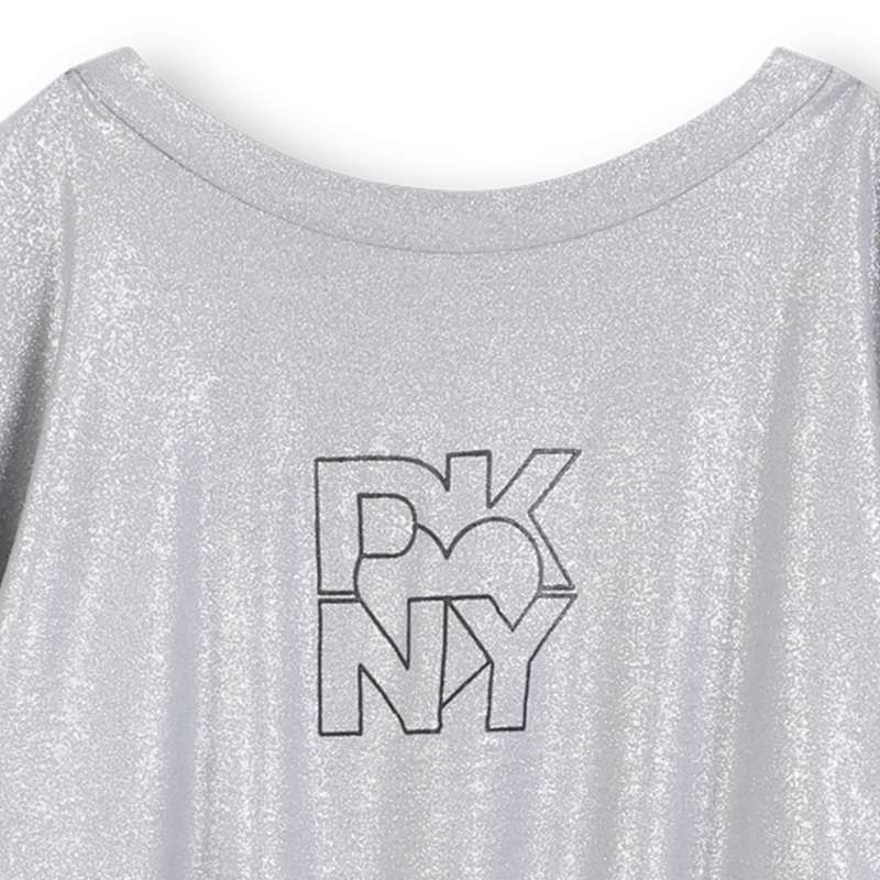 Silbernes Paillettenkleid aus Jersey DKNY 
                        GIRL