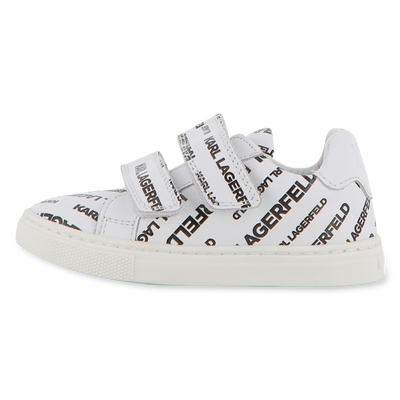 Ledersneaker mit Klett KARL LAGERFELD KIDS UNISEX
