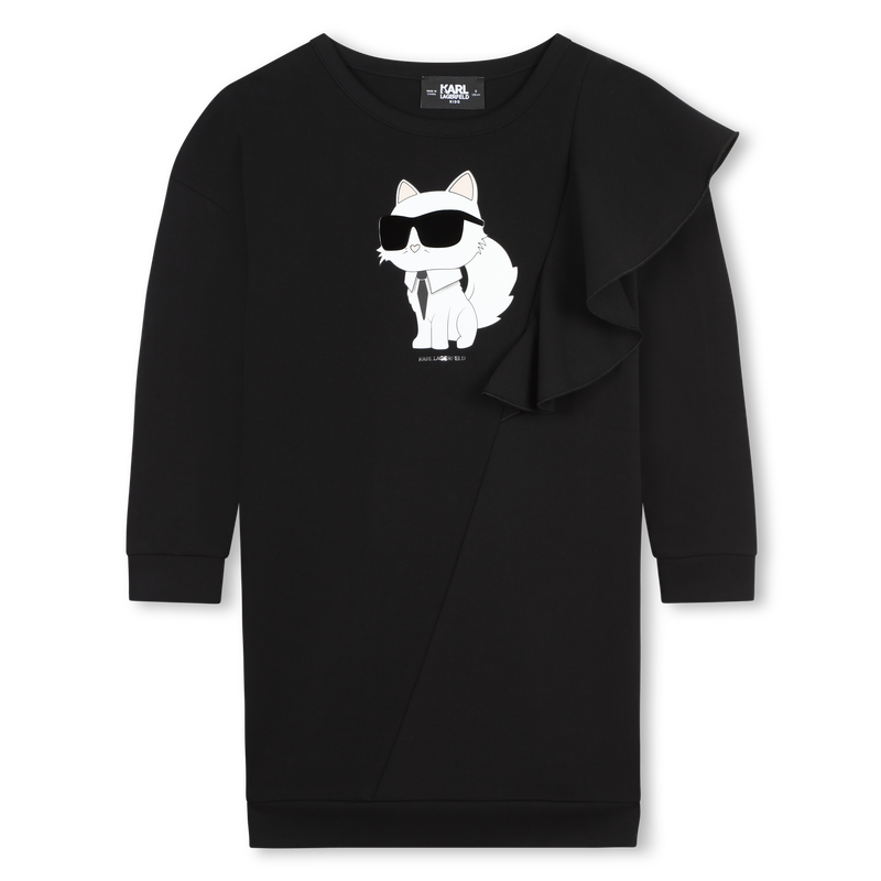 Gerades Kleid mit Volants KARL LAGERFELD KIDS 
                        GIRL