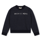 Sweatshirt mit Glitzereffekt, MARINE, hi-res