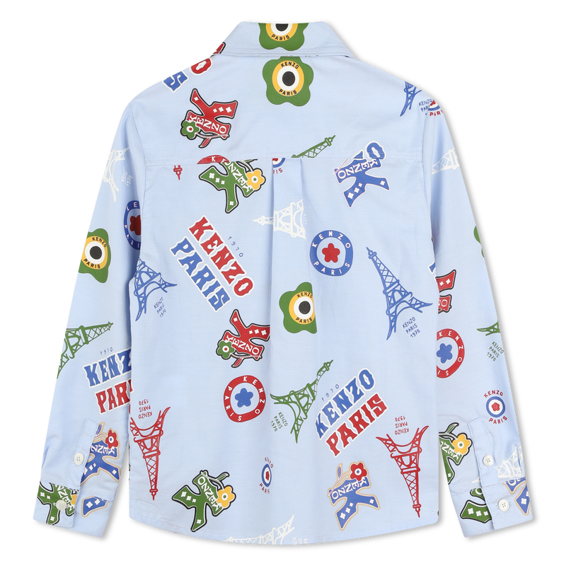Oxford-Hemd mit Logo-Muster KENZO KIDS 
                        BOY