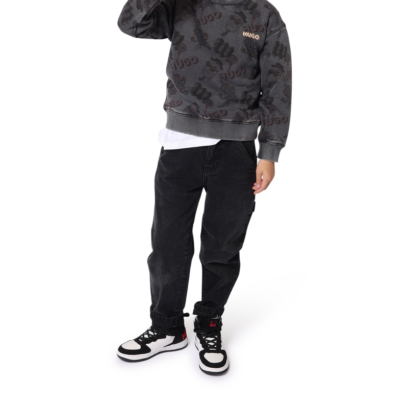 Weite, unifarbene Jeans HUGO 
                        BOY