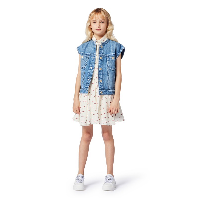 &Auml;rmelloses Kleid mit Muster