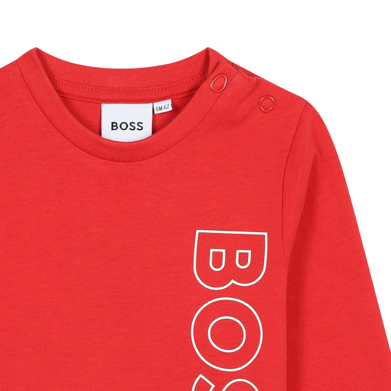Baumwoll-Shirt mit Logo BOSS 
                        BOY