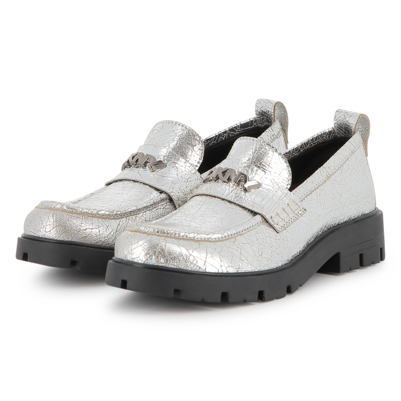 Loafer aus Metallic-Rindsleder DKNY 
                        GIRL