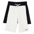 Dreifarbige Jogging-Bermudas, HELL BEIGE, hi-res