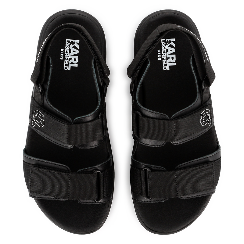 Ledersandalen mit Klett KARL LAGERFELD KIDS 
                        BOY