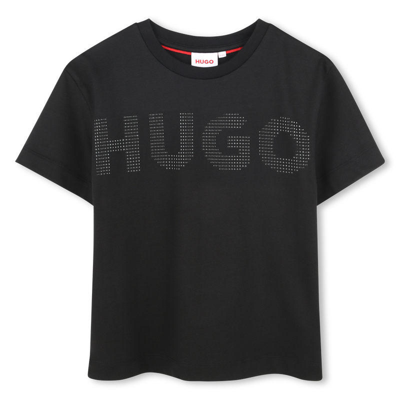 T-Shirt mit Nieten-Logo HUGO 
                        GIRL