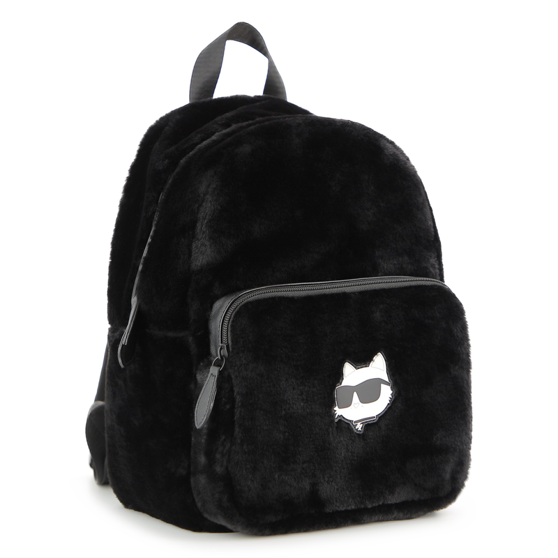 Kleiner Rucksack aus flauschigem Fleece KARL LAGERFELD KIDS 
                        GIRL