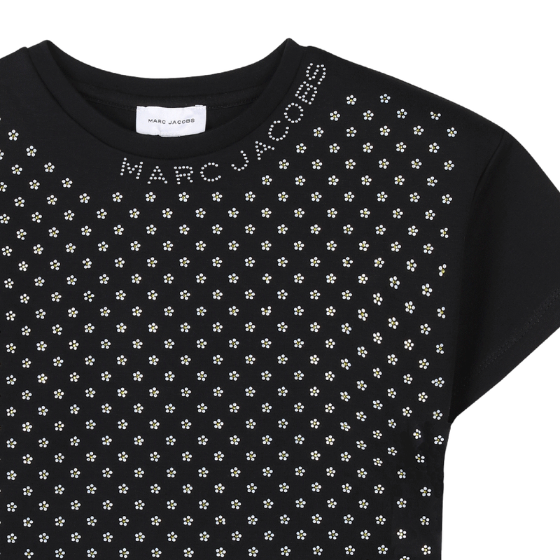 Baumwoll-T-Shirt mit Strass MARC JACOBS 
                        GIRL