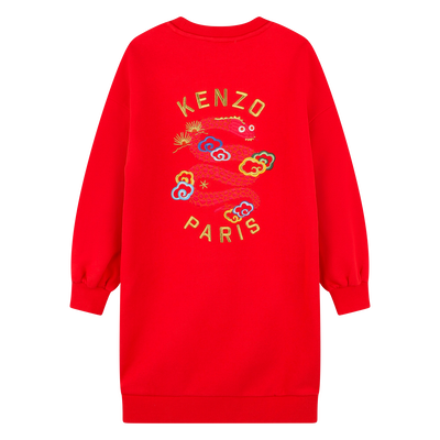 Gerades Kleid mit Stickereien KENZO KIDS GIRL